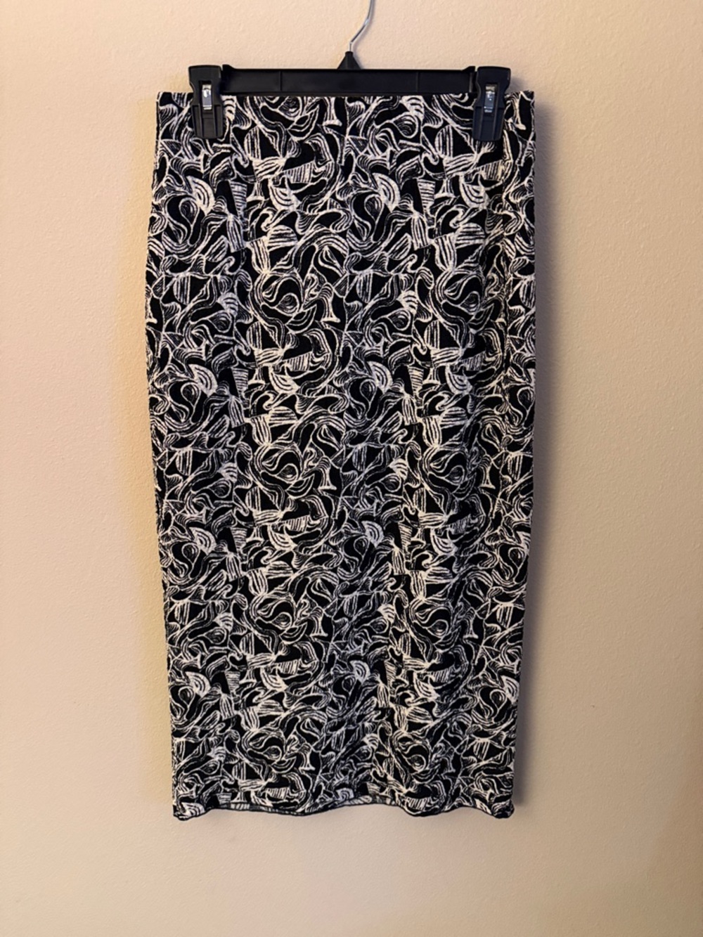 Bar III Black and White Abstract Print Skirt